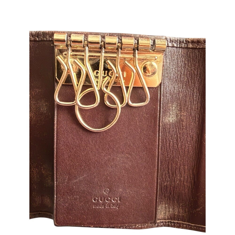 Authentic Gucci Guccissima Brown Leather 6 Key Holder Wallet Made in Italy - Picture 9 of 11